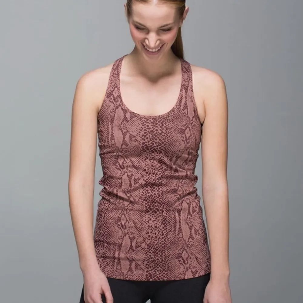 Lululemon Cool Racerback Snakeskin Print Desert Snake Bark Berry